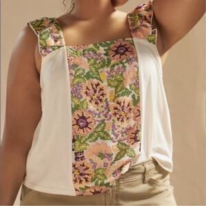 NWT- Anthropologie TINY Marin Floral Embroidered Tank Top size 3X